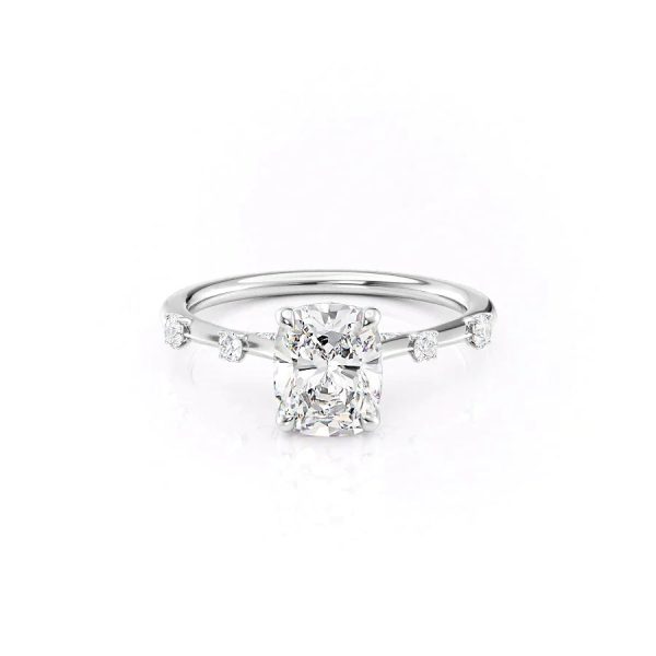 The Serena Set With A 2.5 Carat Elongated Cushion Lab Diamond Hot on Sale