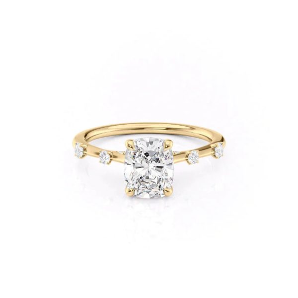 The Serena Set With A 2 Carat Elongated Cushion Lab Diamond Discount