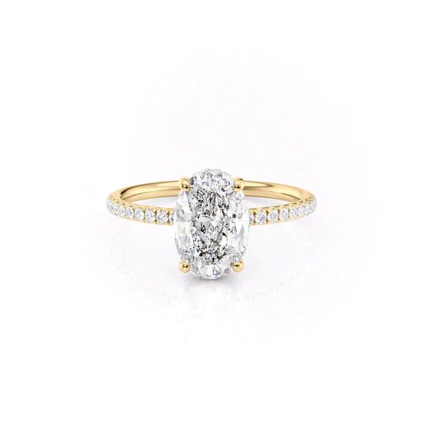 The Low Profile Kamellie Set With A 3 Carat Oval Lab Diamond Online Hot Sale