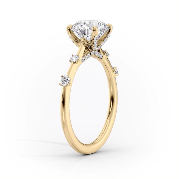 The Serena Set With A 2.5 Carat Elongated Cushion Lab Diamond For Sale