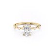 The Serena Set With A 2.5 Carat Elongated Cushion Lab Diamond For Sale