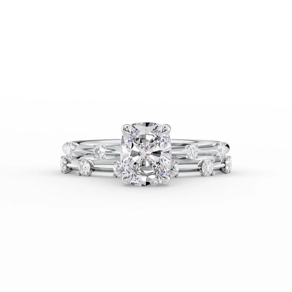 The Serena Set With A 2 Carat Elongated Cushion Lab Diamond For Discount