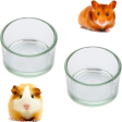 2 Pcs Hamster Food and Water Bowl Glass Anti-Turning Transparent Dish for Hamster and Other Small Pet Cheap