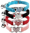 Heart Bling Cat Collar with Safety Belt and Bell 8-11 Inches Hot on Sale