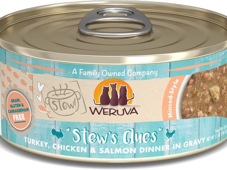 Weruva Classic Cat Stews!, Stew S Clues with Turkey, Chicken & Salmon in Gravy, 5.5Oz Can (Pack of 8) Fashion