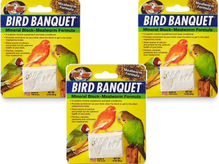 (3 Pack)  Bird Banquet Mineral Blocks - Mealworm Formula - Small (1 Ounce per Pack) Online Hot Sale