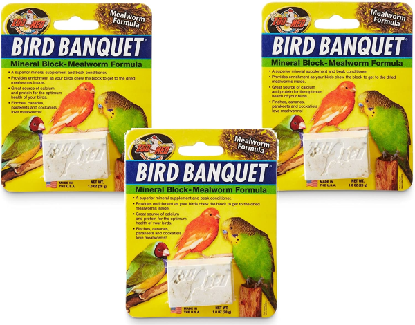 (3 Pack)  Bird Banquet Mineral Blocks - Mealworm Formula - Small (1 Ounce per Pack) Online Hot Sale