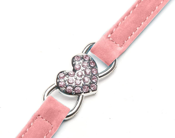 Heart Bling Cat Collar with Safety Belt and Bell 8-11 Inches Hot on Sale